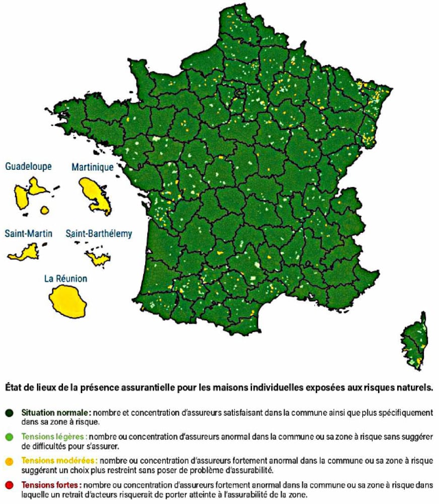 État des lieux de la présence assurantielle pour les maisons individuelles exposées aux risques naturels