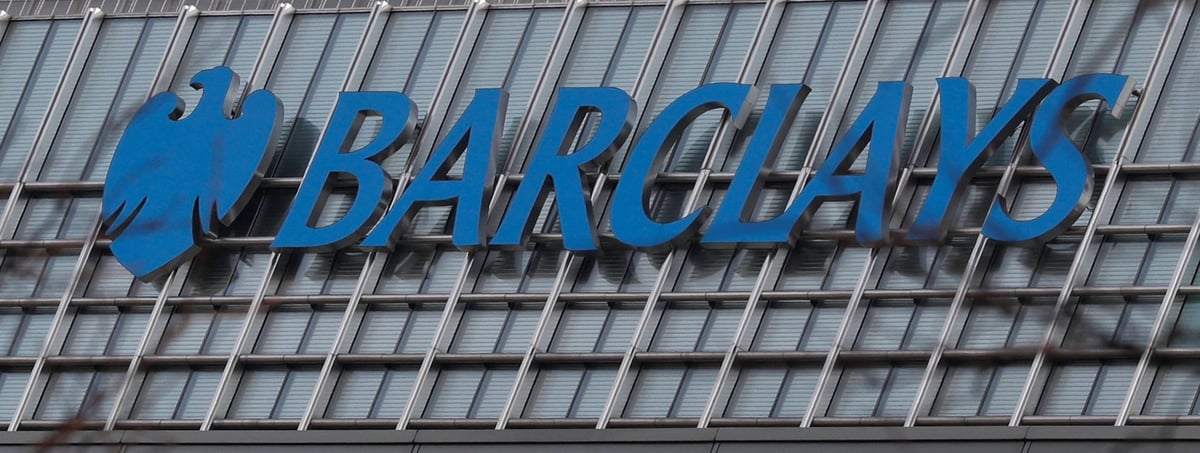 Le logo de barclays a londres, grande-bretagne