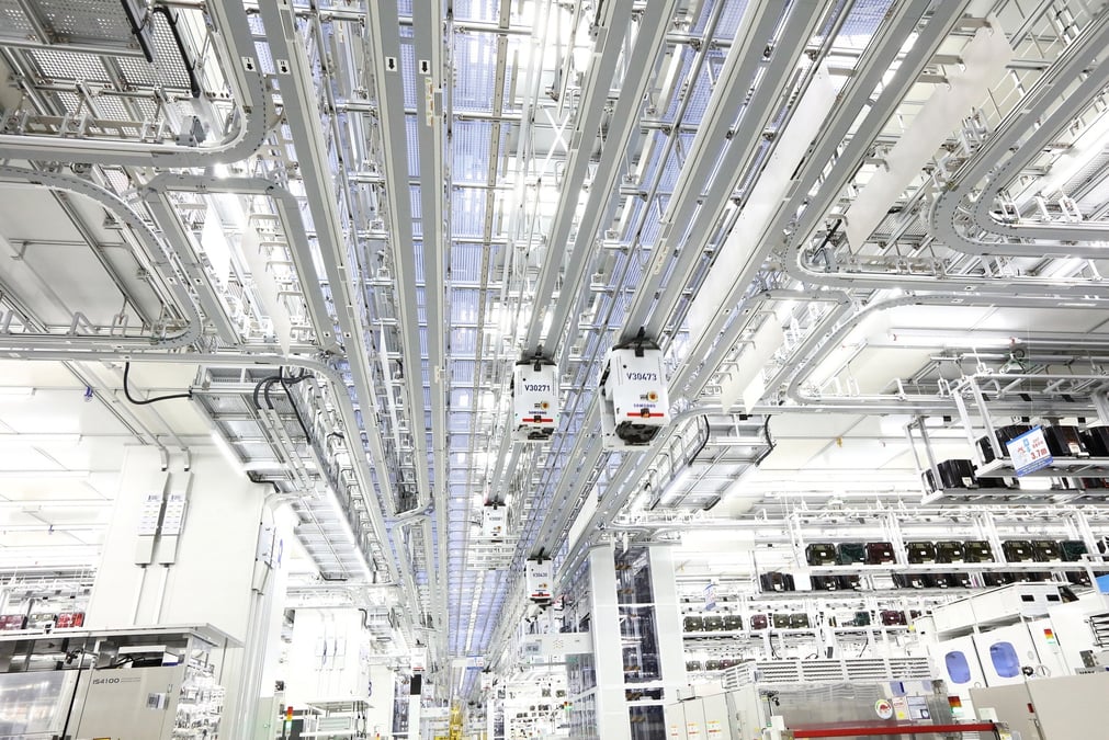 Une usine de production de puces samsung electronics