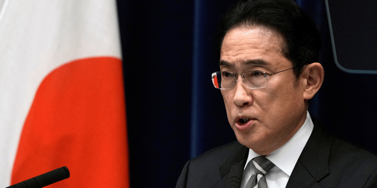 Conference de presse du premier ministre japonais fumio kishida, a tokyo