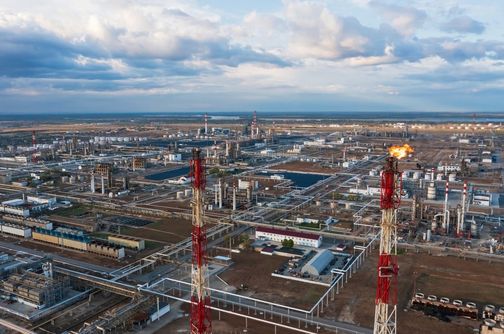 Raffinerie de petrole a volgograd, russie