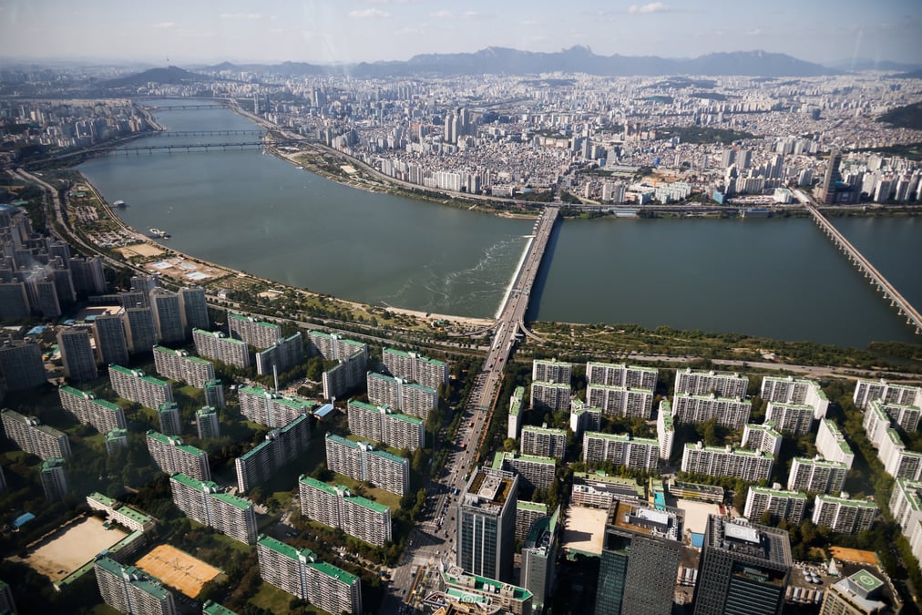 Vue aerienne de seoul, en coree du sud