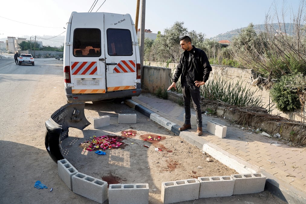 Photo du site ou les forces de securite israeliennes ont abattu deux palestiniens en cisjordanie occupee