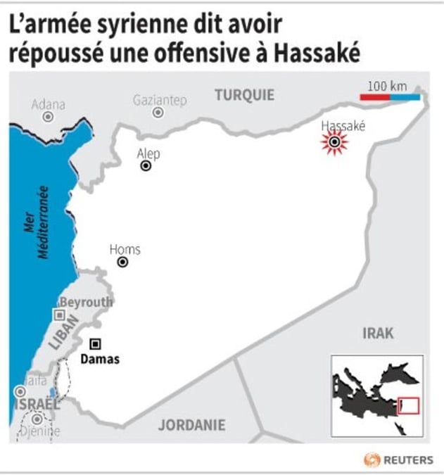 L’armee syrienne dit avoir repousse une offensive a hassake