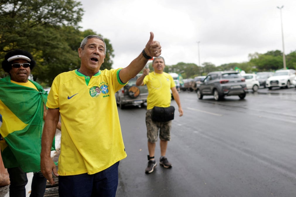 Le candidat a la vice-presidence braga netto lors d'une campagne electorale a brasilia, au bresil