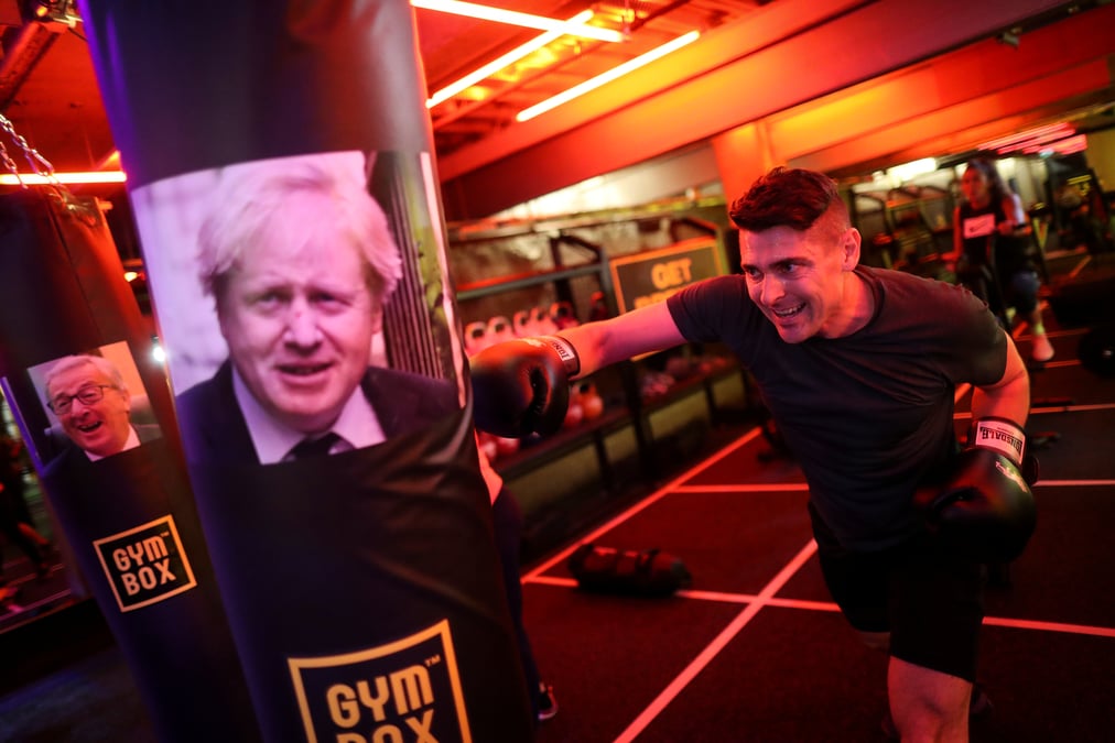 A londres, des punching-balls pour les frustres du brexit