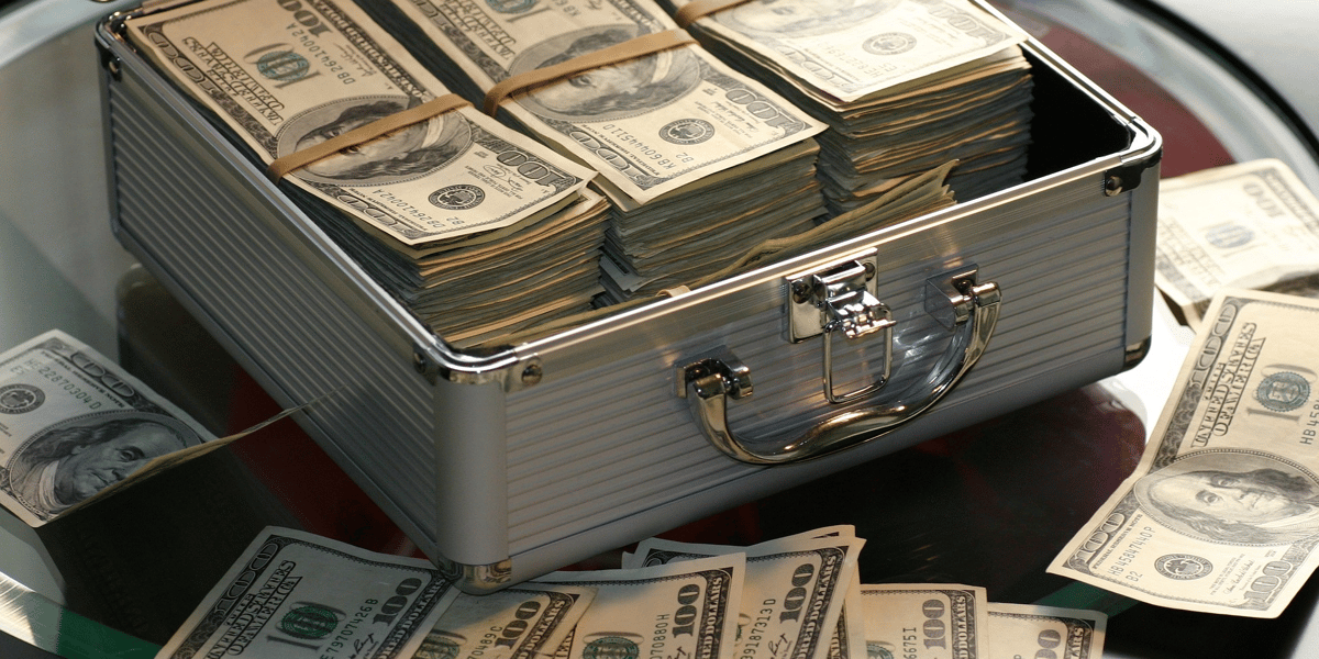 argent dollars valise richesse fortune devise