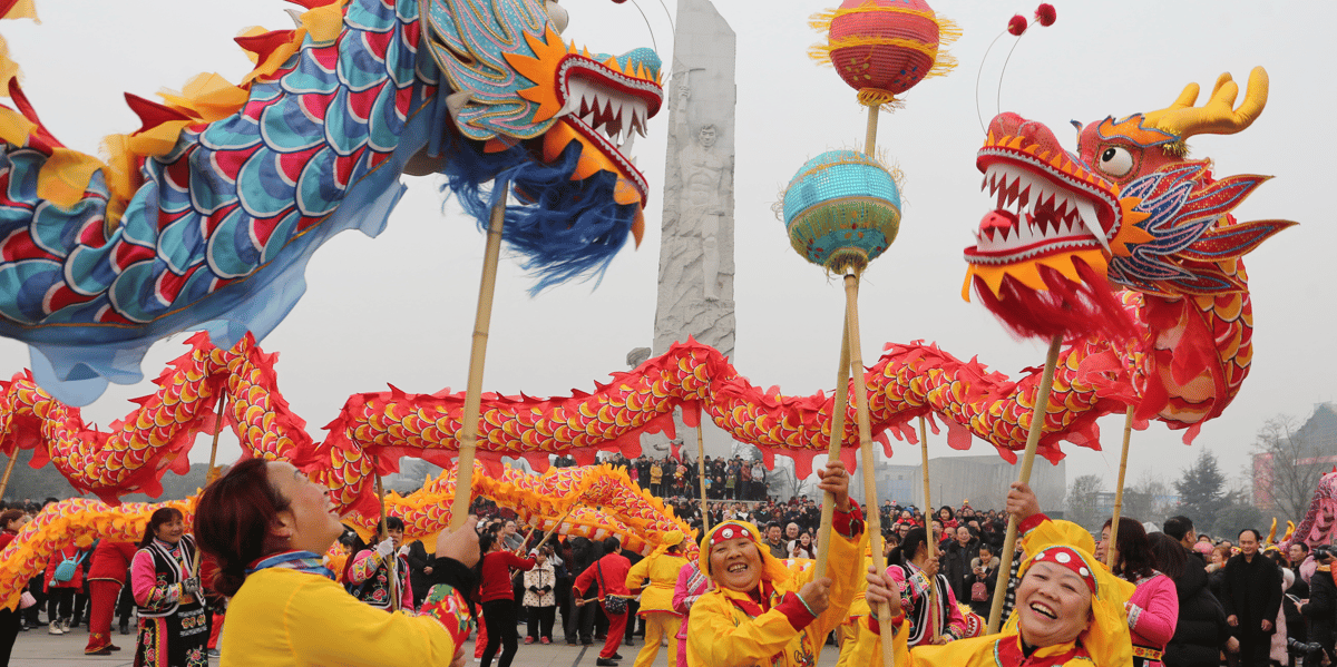 Chine, danse du dragon, fête, Mianyang, Sichuan,