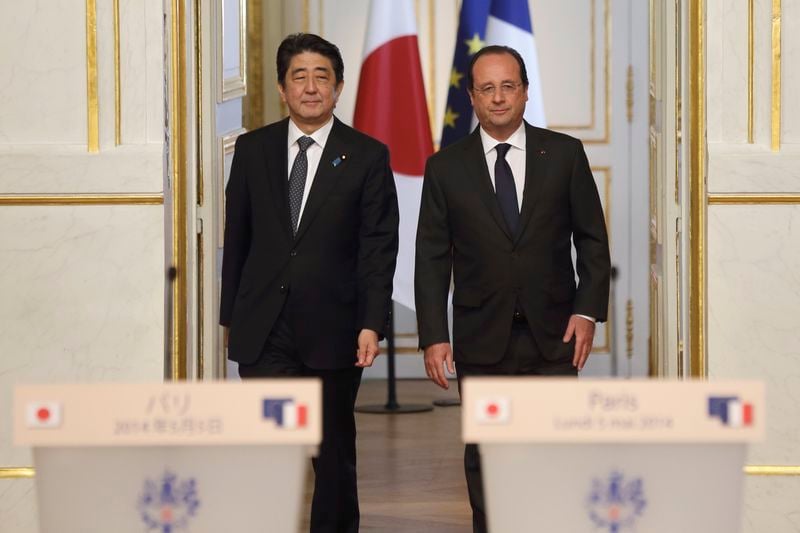 François Hollande reçoit le Premier ministre japonais Shinzo Abe