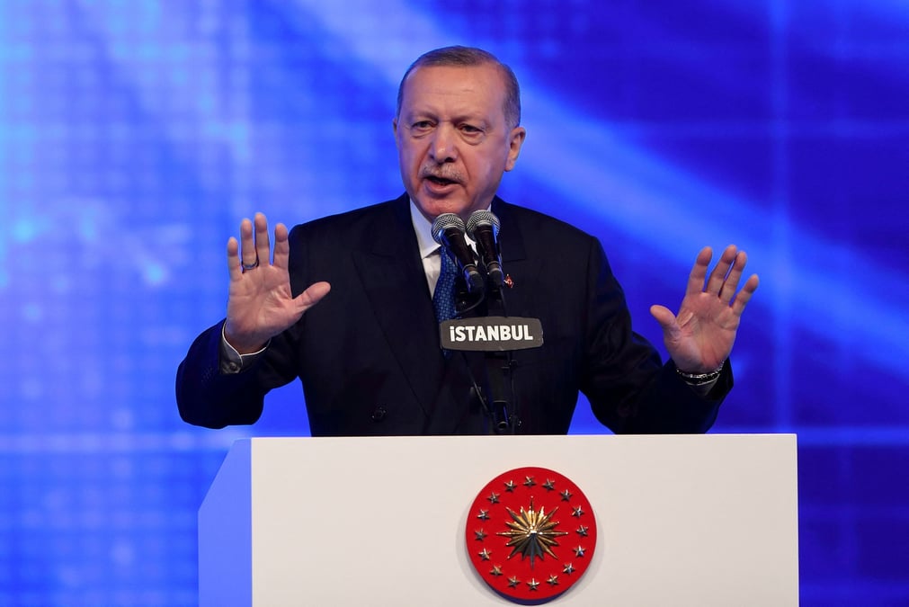 Photo d'archives de tayyip erdogan lors d'une reunion a istanbul
