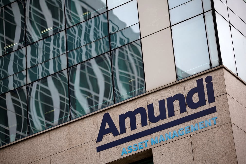 Logo d'amundi au siege de la societe a paris