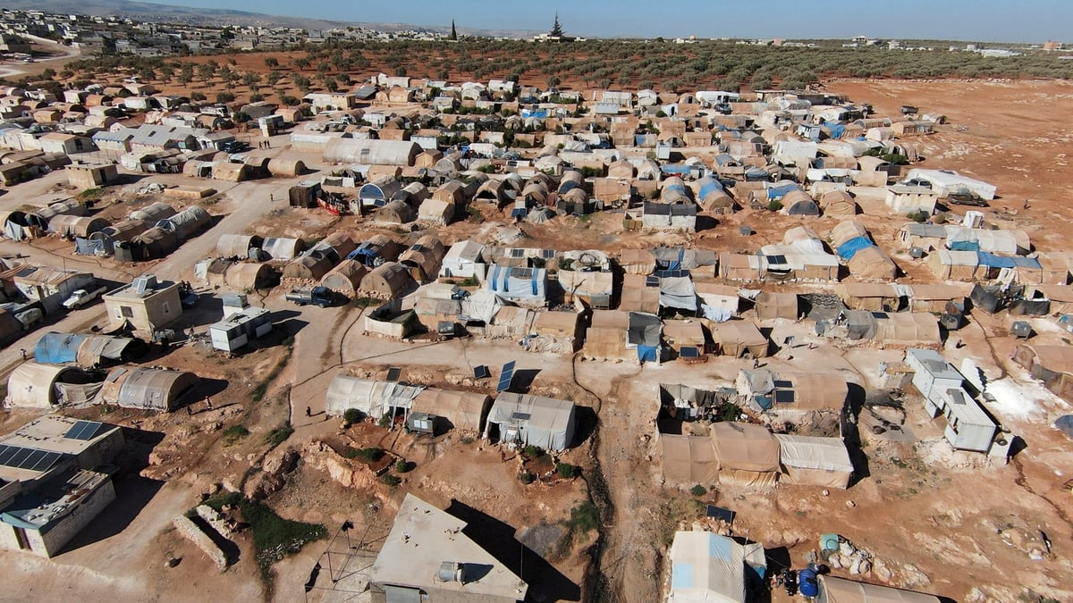 Une vue generale d'un camp de personnes deplacees, dans le nord d'idlib, tenu par les rebelles