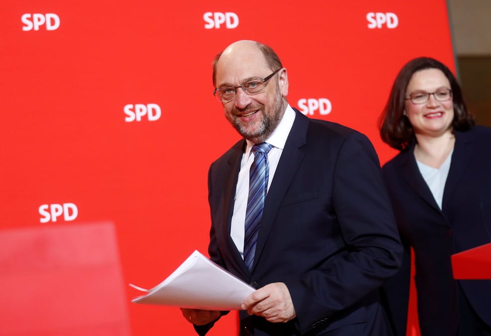Schulz optimiste sur le soutien du spd a l'accord de coalition