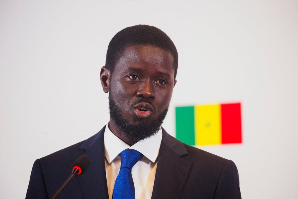 Le president elu du senegal, bassirou diomaye faye, s'exprime lors d'une conference de presse a dakar