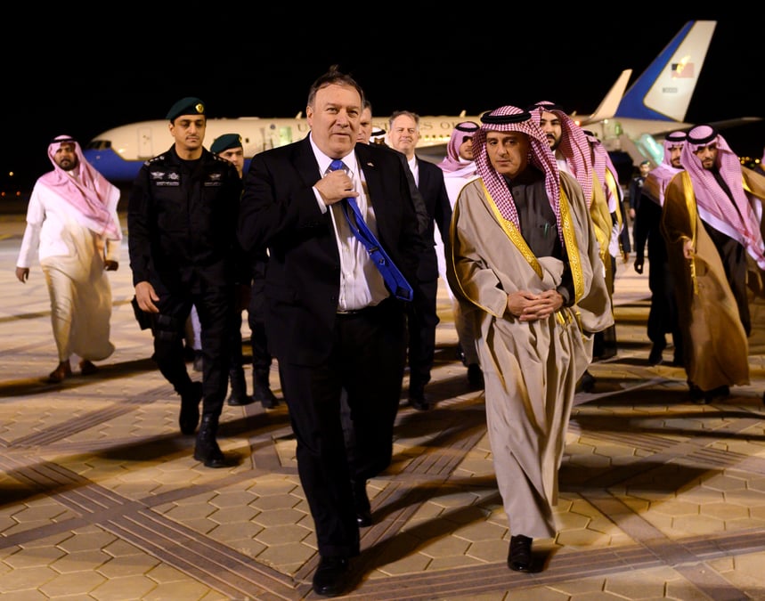 Le secretaire d'etat mike pompeo en arabie saoudite apres le qatar