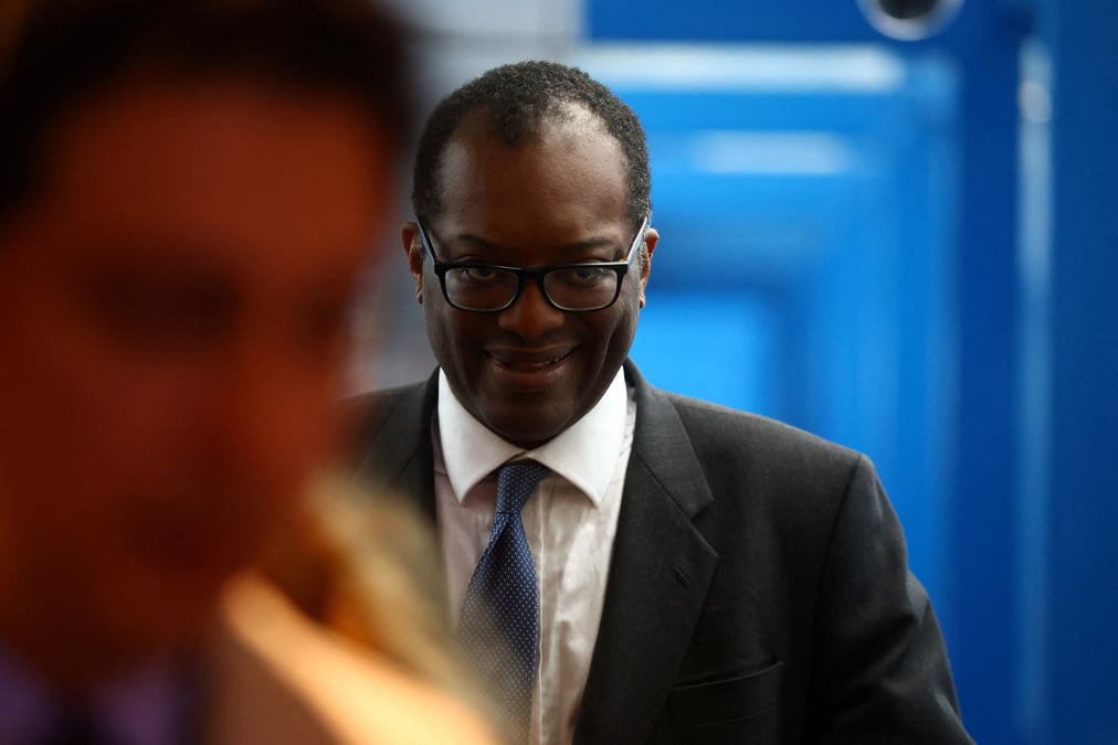 Le ministre des finances britannique kwasi kwarteng lors de la conference annuelle du parti conservateur a birmingham