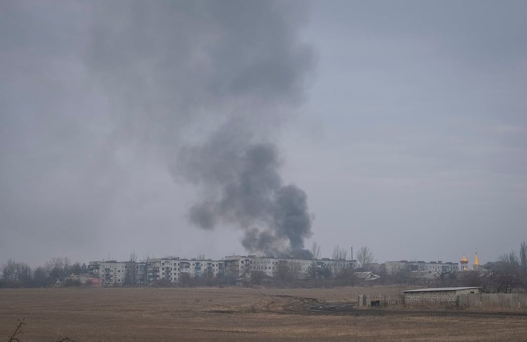 Fumee lors d'un bombardement a chasiv yar