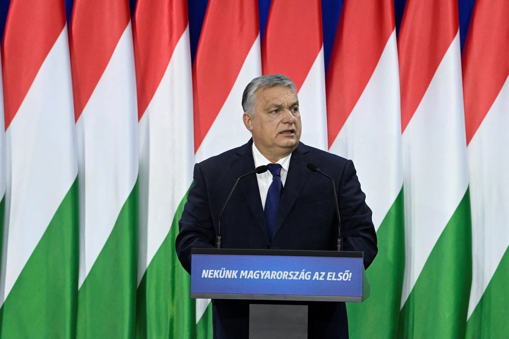 Le premier ministre hongrois orban prononce son discours annuel sur l'etat de la nation, a budapest
