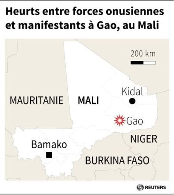 Heurts entre forces onusiennes et manifestants a gao, au mali