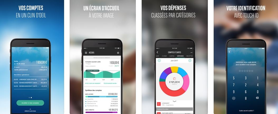 BNP Paribas appli mobile Mes comptes