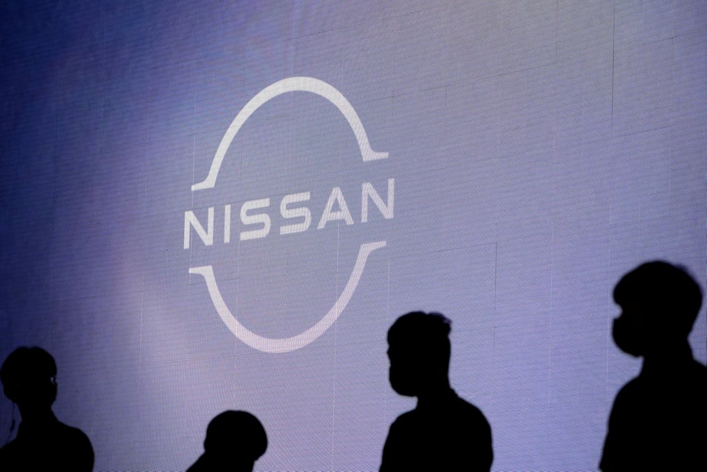 Un logo nissan lors de la foire automobile de shangai