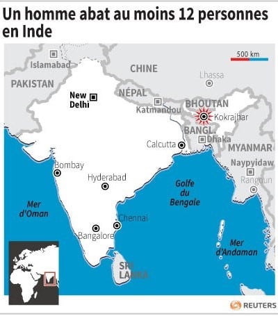 Un homme abat au moins 12 personnes en inde