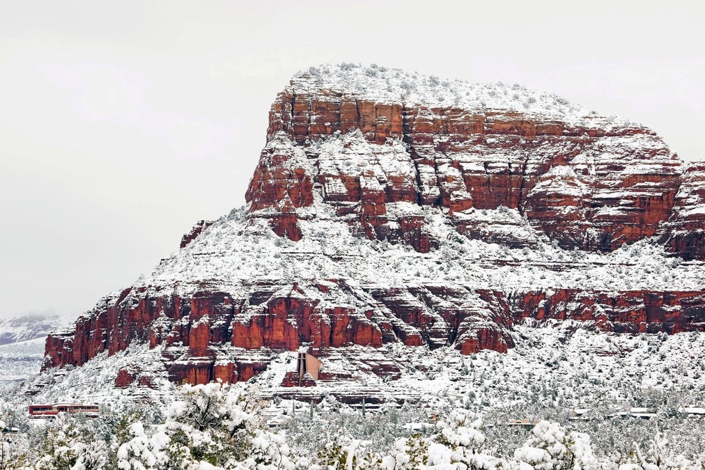 Les montagnes du grand canyon sous la neige, en arizona