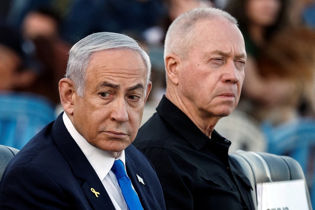 Le premier ministre israelien benjamin netanyahu et le ministre israelien de la defense yoav gallant