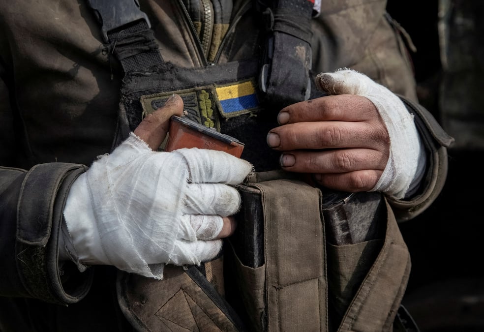 Un militaire ukrainien, a bakhmut