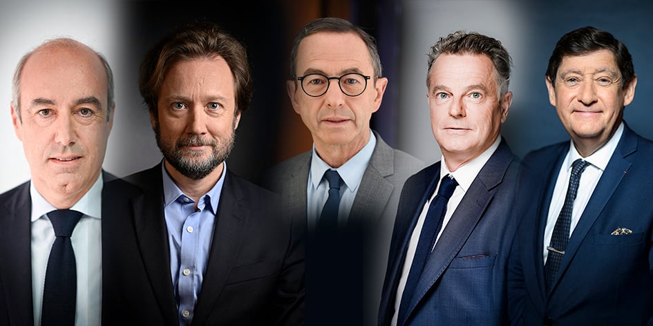 Olivier Marleix, Boris Vallaud, Bruno Retailleau, Patrick Kanner, Fabien Roussel