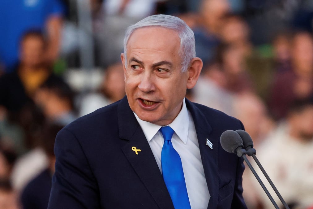 Benjamin netanyahu lors d'une ceremonie en israel