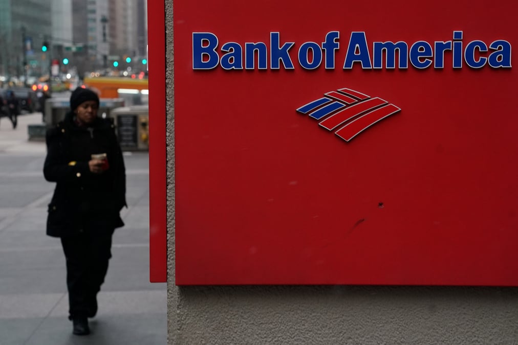 A bank of america logo is pictured in the manhattan borough of new york city