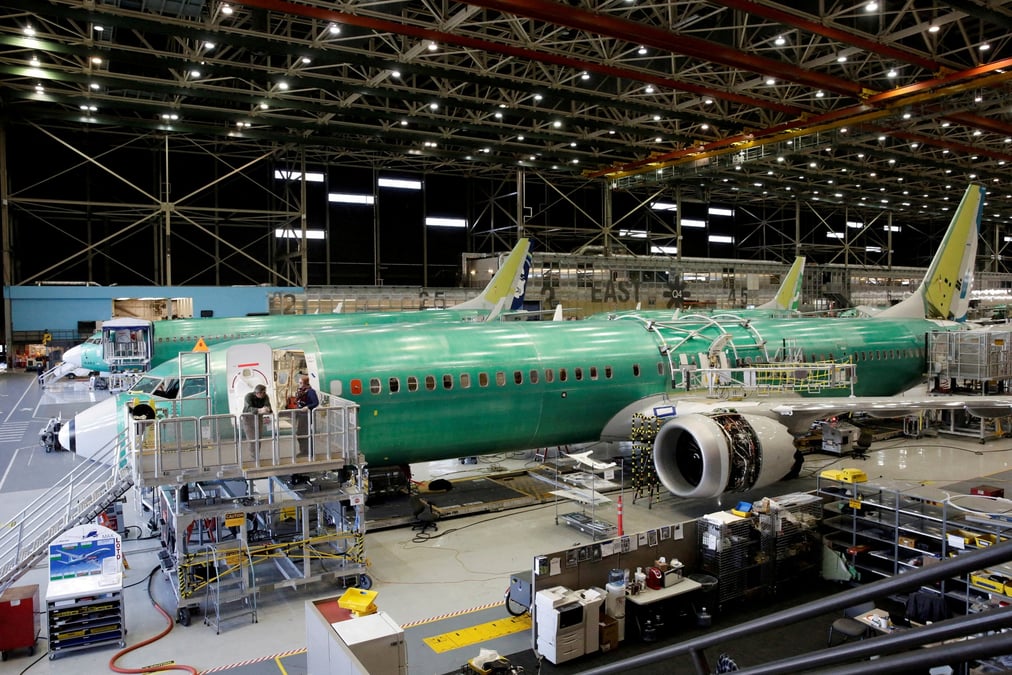 Le nouveau 737 max-9 de boeing en cours de construction, etats-unis