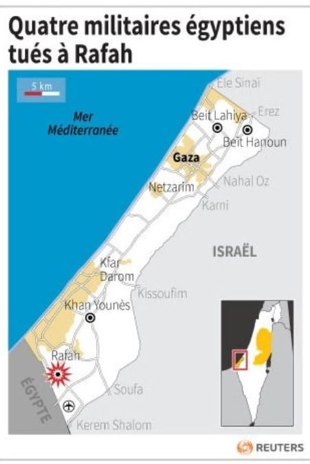 Quatre militaires egyptiens tues a rafah