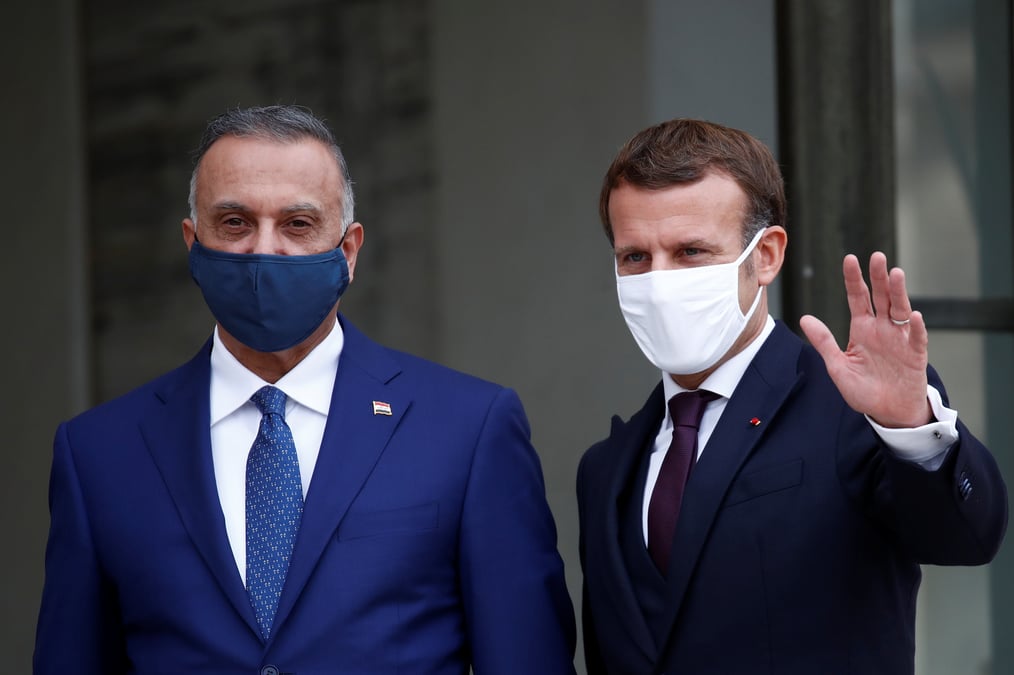Macron et le pm irakien soulignent la necessite de poursuivre la lutte anti-terroriste