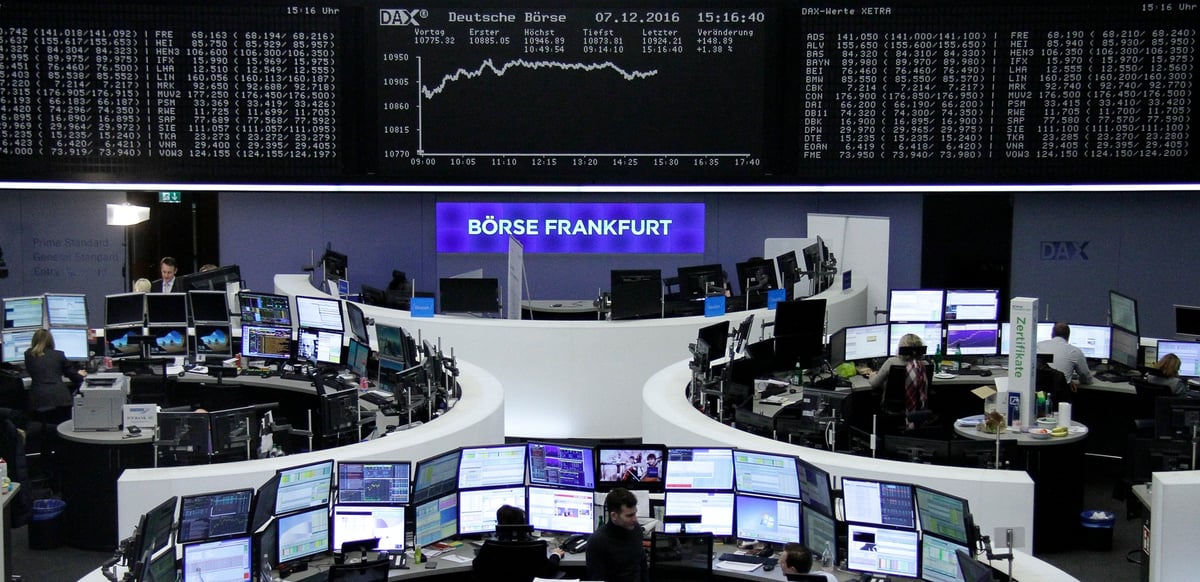 Des traders a la bourse de francfort