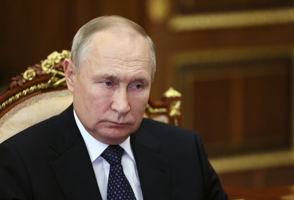 Le president russe vladimir poutine lors d'une reunion a moscou, en russie