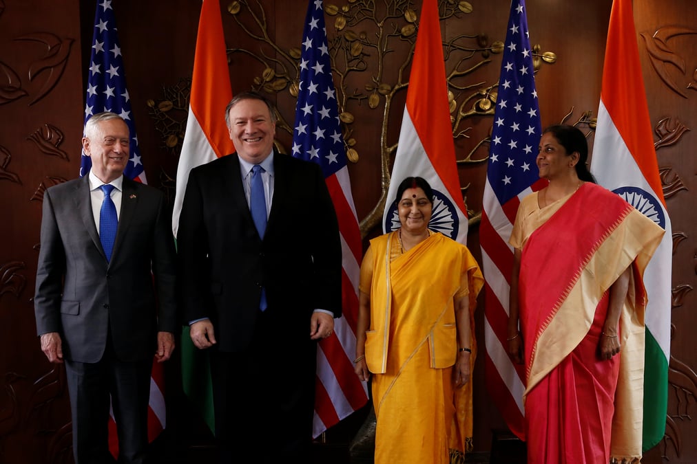 James mattis et mike pompeo en visite en inde