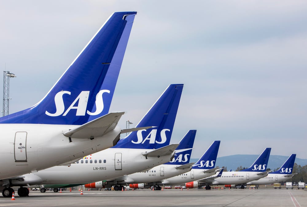 Plus de 1.200 vols de la compagnie sas annules lundi et mardi