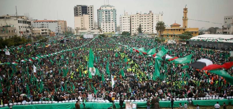 Grand rassemblement de soutien au Hamas dans la bande de Gaza