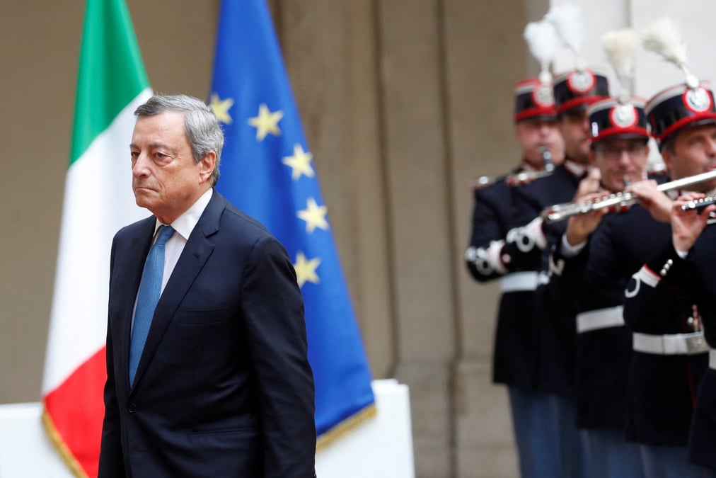 Draghi quitte le palais chigi a rome