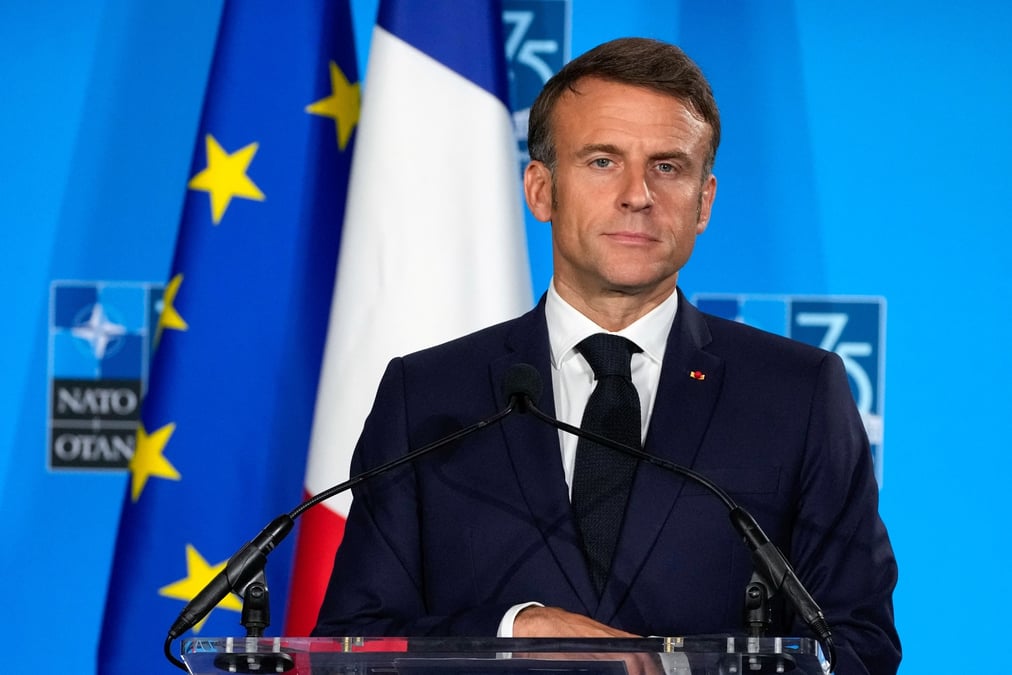 Emmanuel macron lors du sommet de l'otan a washington