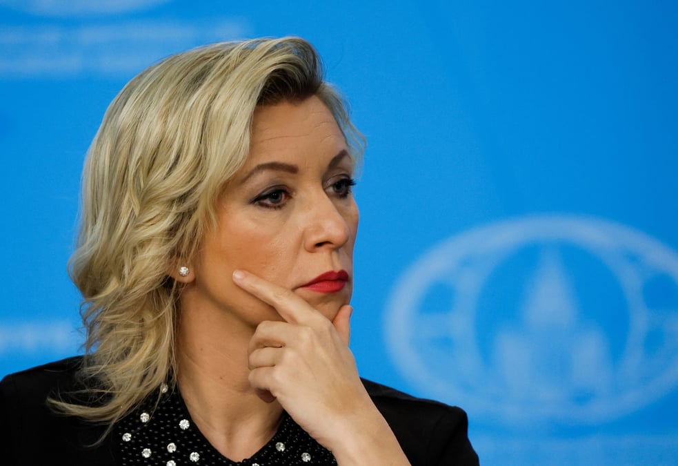 La porte-parole du ministere russe des affaires etrangeres, maria zakharova, lors d'une conference