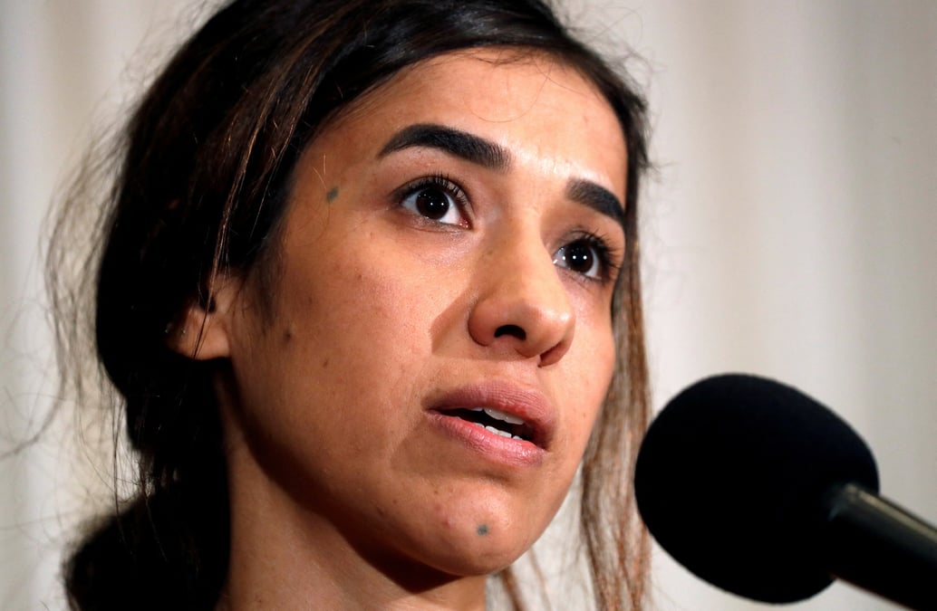 La militante yezidie nadia murad, laureate du prix nobel de la paix, au national press club a washington