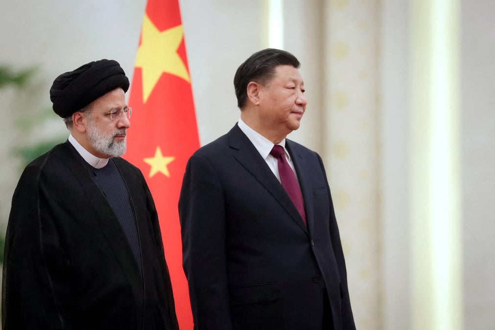 Photo du president chinois xi jinping et son homologue iranien, ebrahim raissi