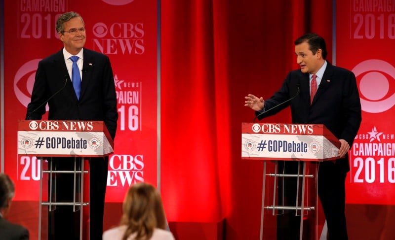 Jeb bush apporte son soutien a ted cruz
