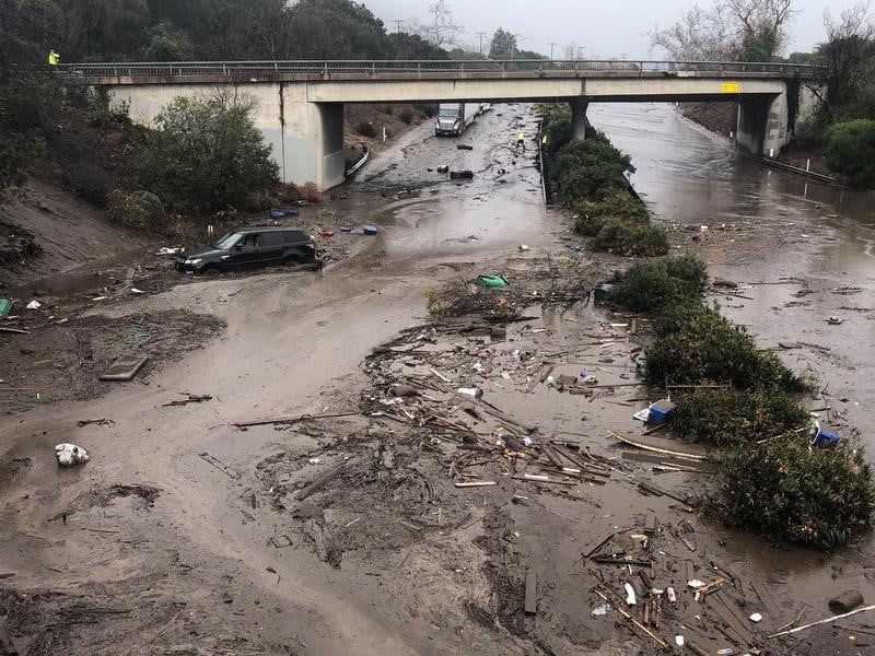 Des coulees de boue en californie