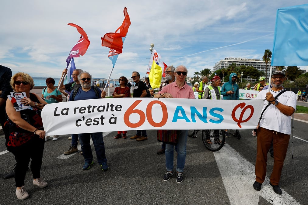 Des manifestants lors d'une manifestation a nice