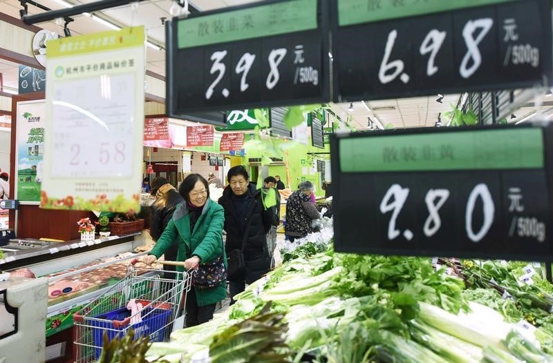 L'inflation en chine accelere moins que prevu en decembre