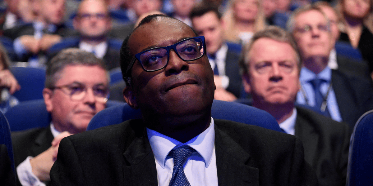 Le ministre des finances britannique kwasi kwarteng lors de la conference annuelle du parti conservateur a birmingham